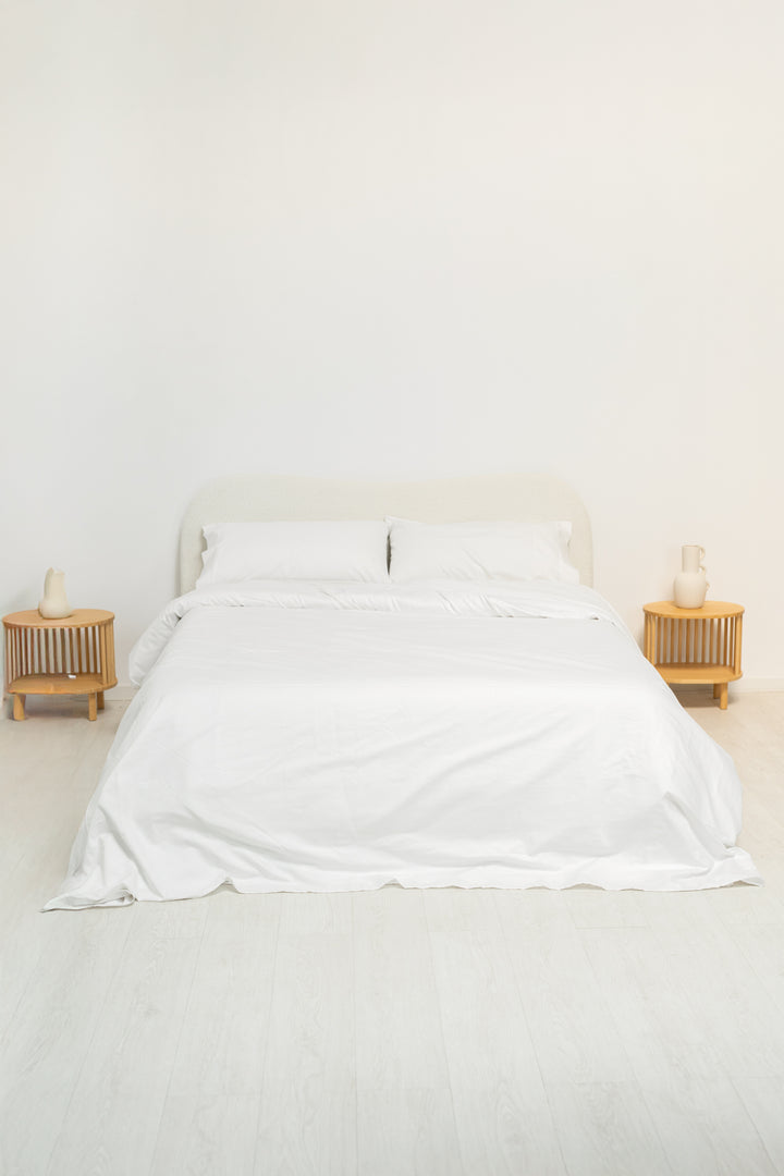 Funda nórdica Premium Algodón Satén 400 hilos en Blanco
