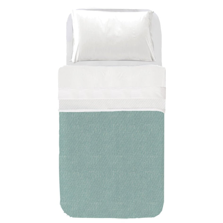 Cubrecama Infantil Estampado Textura lino Agua Marina - sokios-COLCHA200618S11137