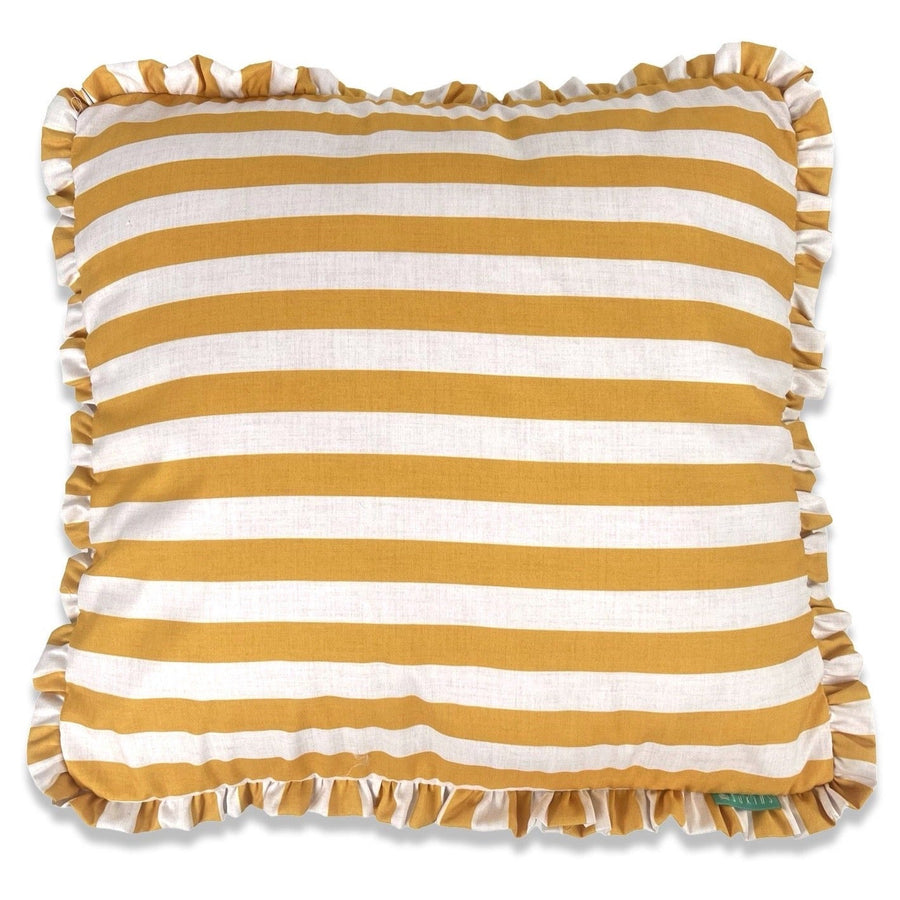 Funda Cojín con Platabanda y Volante a Rayas Amarillo - sokios - FUNDA COJIN200618S11436