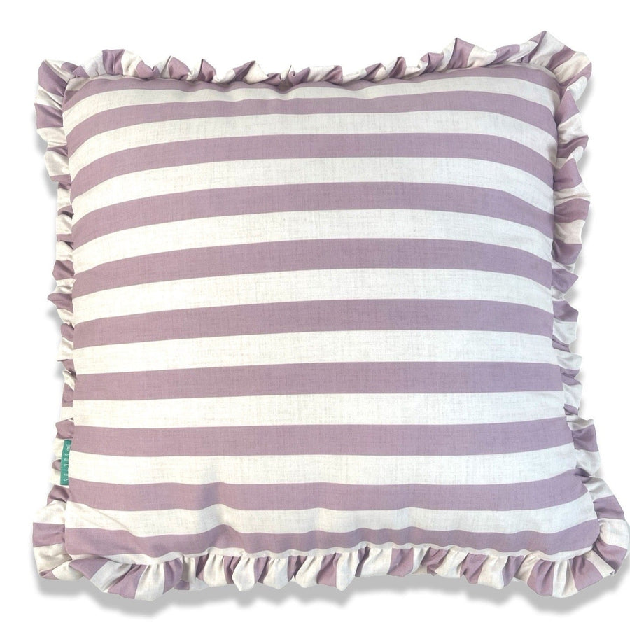 Funda Cojín con Platabanda y Volante a Rayas Malva - sokios - FUNDA COJIN200618S11439