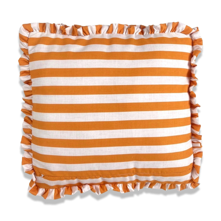 Funda Cojín con Platabanda y Volante a Rayas Naranja - sokios - FUNDA COJIN200618S11441