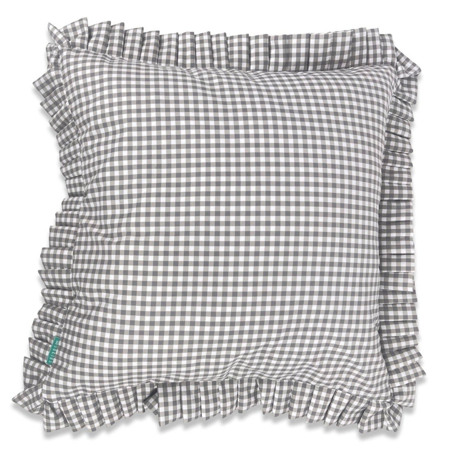 Funda Cojín con Volante a Tablas Vichy XS Gris - sokios - FUNDA COJIN200618S11427