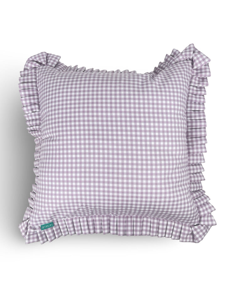 Funda Cojín con Volante a Tablas Vichy XS Malva - sokios - FUNDA COJIN200618S11428