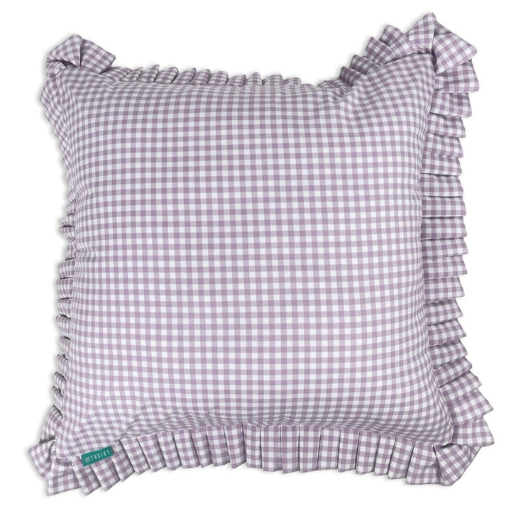 Funda Cojín con Volante a Tablas Vichy XS Malva - sokios - FUNDA COJIN200618S11428
