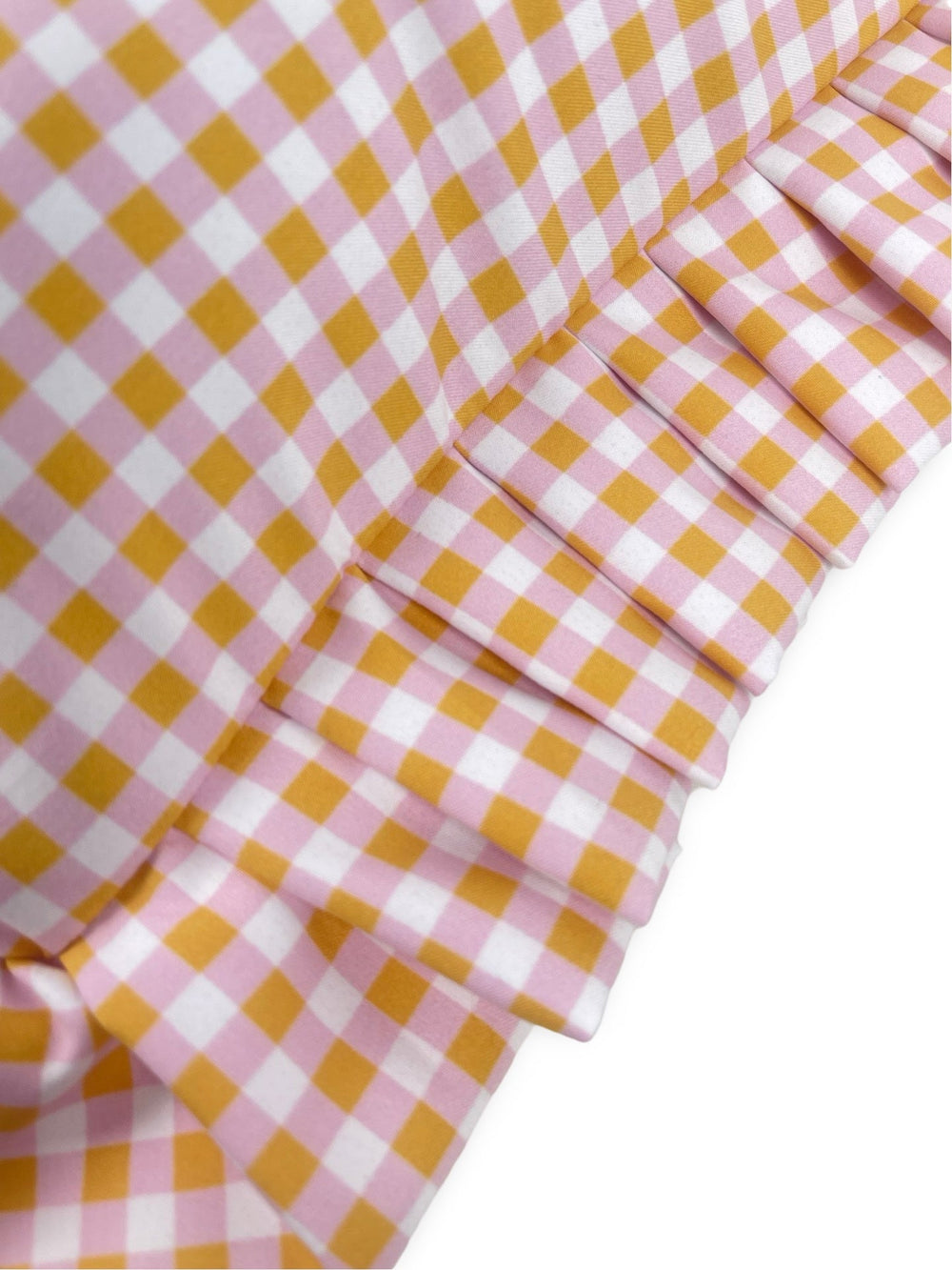 Funda Cojín con Volante a Tablas Vichy XS Rosa Amarillo - sokios - FUNDA COJIN200618S11434