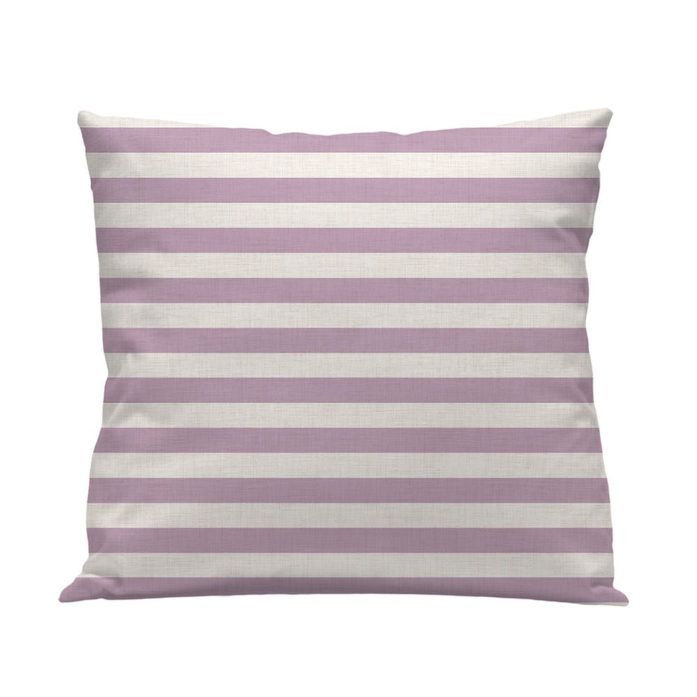 Funda De Cojín Laura Ashley 16x16" - Estampado De Rayas Ciruela, Mezcla De Lino