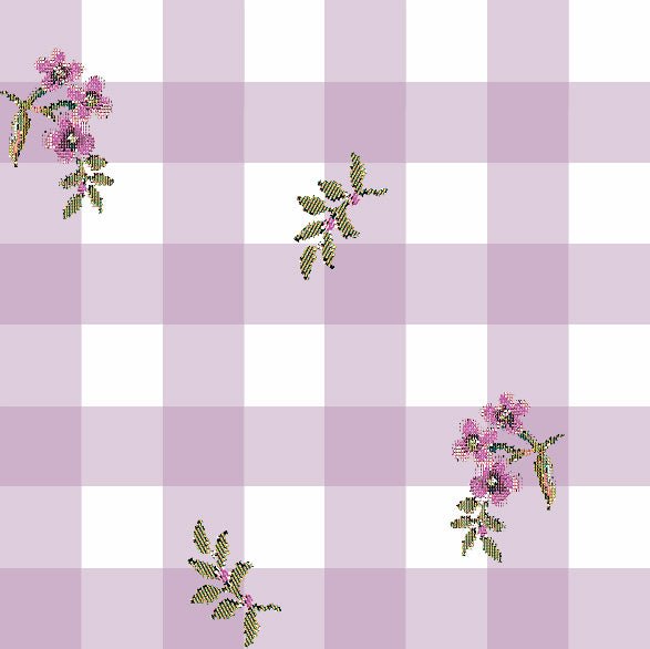Funda nórdica Bebé Vichy flor Malva - sokios - FUNDA NÓRDICA200618S11265
