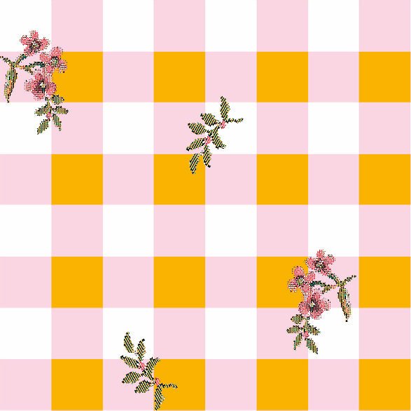 Funda nórdica Bebé Vichy flor Rosa Amarilla - sokios - FUNDA NÓRDICA200618S11269