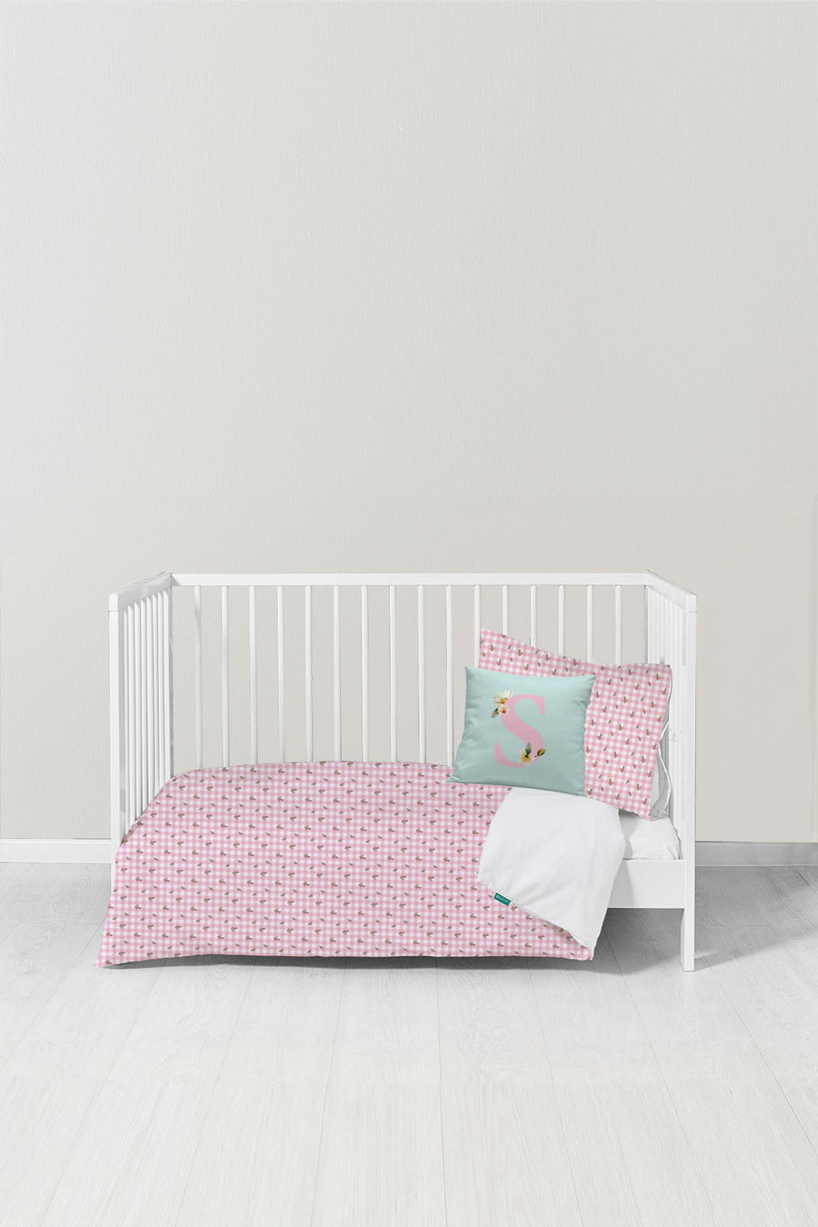 Funda nórdica Bebé Vichy flor Rosa - sokios - FUNDA NÓRDICA200618S11267