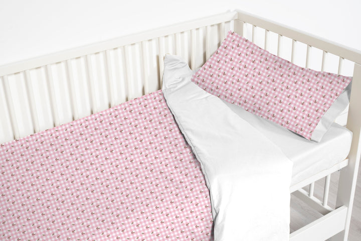 Funda nórdica Infantil Vichy Flor Rosa - sokios - FUNDA NÓRDICA200618S11286