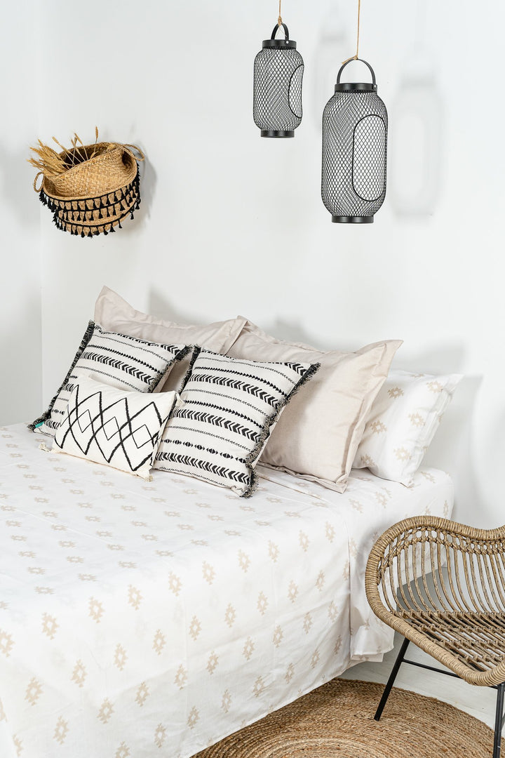 Juego Sábanas Estampadas Kilim Beige Colección Étnica - sokios-JUEGO DE SABANAS200618S4769