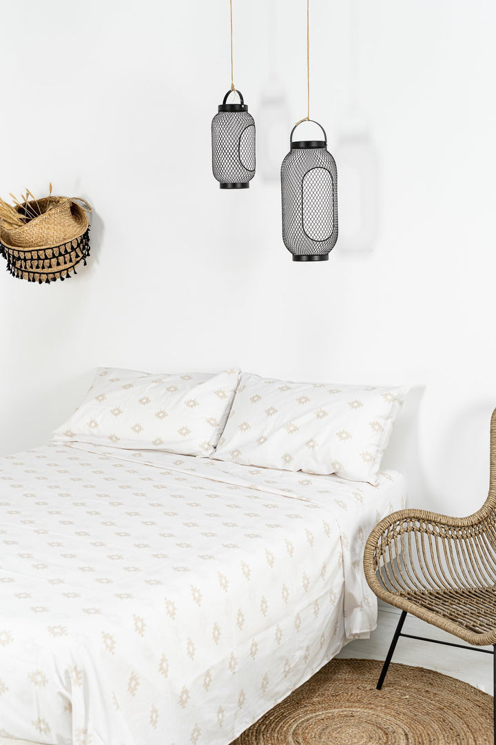 Juego Sábanas Estampadas Kilim Beige Colección Étnica - sokios-JUEGO DE SABANAS200618S4769