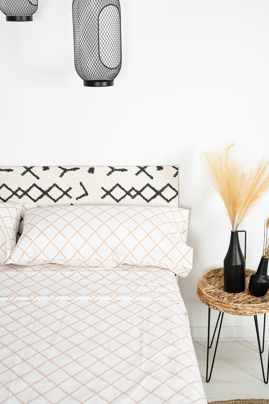 Juego Sábanas Estampadas Rombos Marrón Colección Étnica - sokios-JUEGO DE SABANAS200618S4783