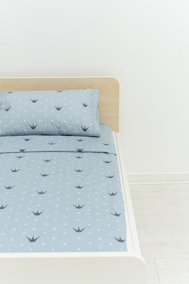 Juego Sábanas Infantil Estampado Coronas Azul - sokios-JUEGO DE SABANAS200618S6210