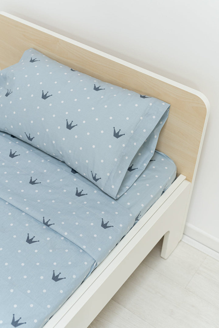 Juego Sábanas Infantil Estampado Coronas Azul - sokios-JUEGO DE SABANAS200618S6210