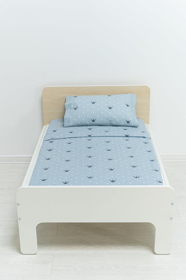 Juego Sábanas Infantil Estampado Coronas Azul - sokios-JUEGO DE SABANAS200618S6210