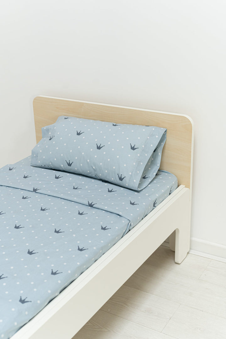 Juego Sábanas Infantil Estampado Coronas Azul - sokios-JUEGO DE SABANAS200618S6210