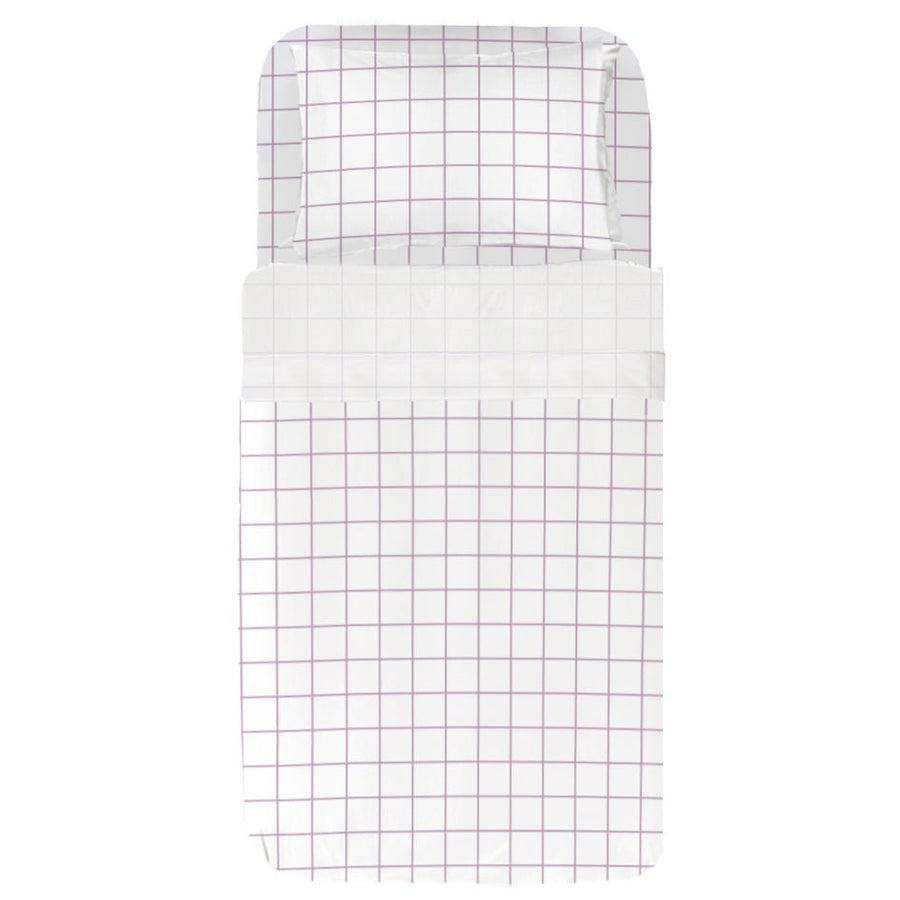 Juego Sábanas Infantil Estampado Cuadro Malva - sokios-JUEGO DE SABANAS200618S9055