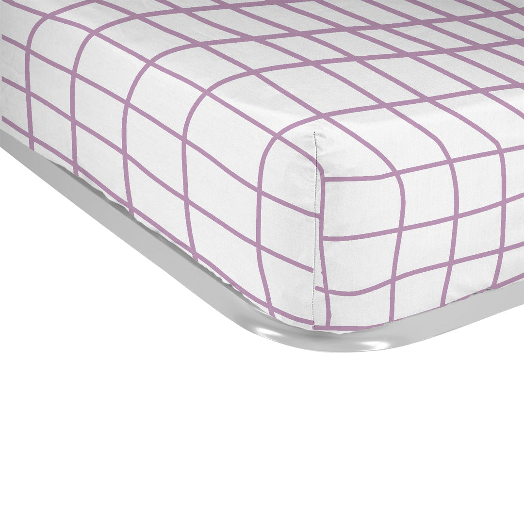 Juego Sábanas Infantil Estampado Cuadro Malva - sokios-JUEGO DE SABANAS200618S9055