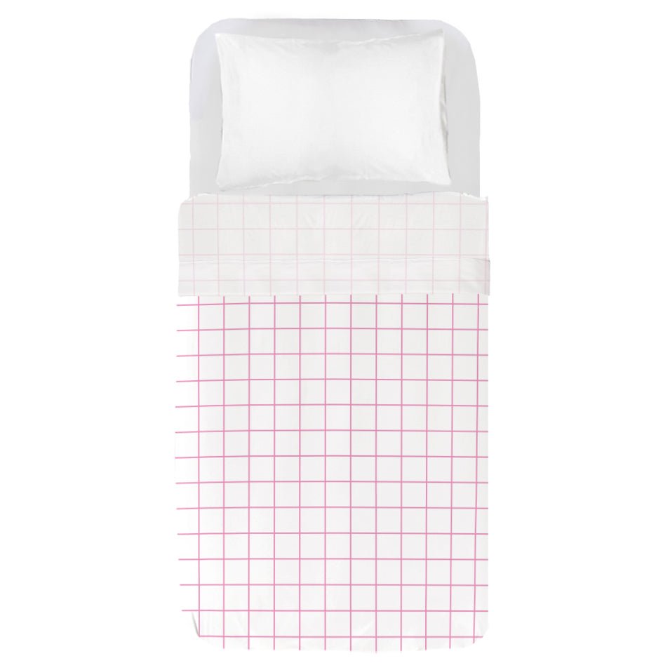 Juego Sábanas Infantil Estampado Cuadro Rosa - sokios-JUEGO DE SABANAS200618S8940