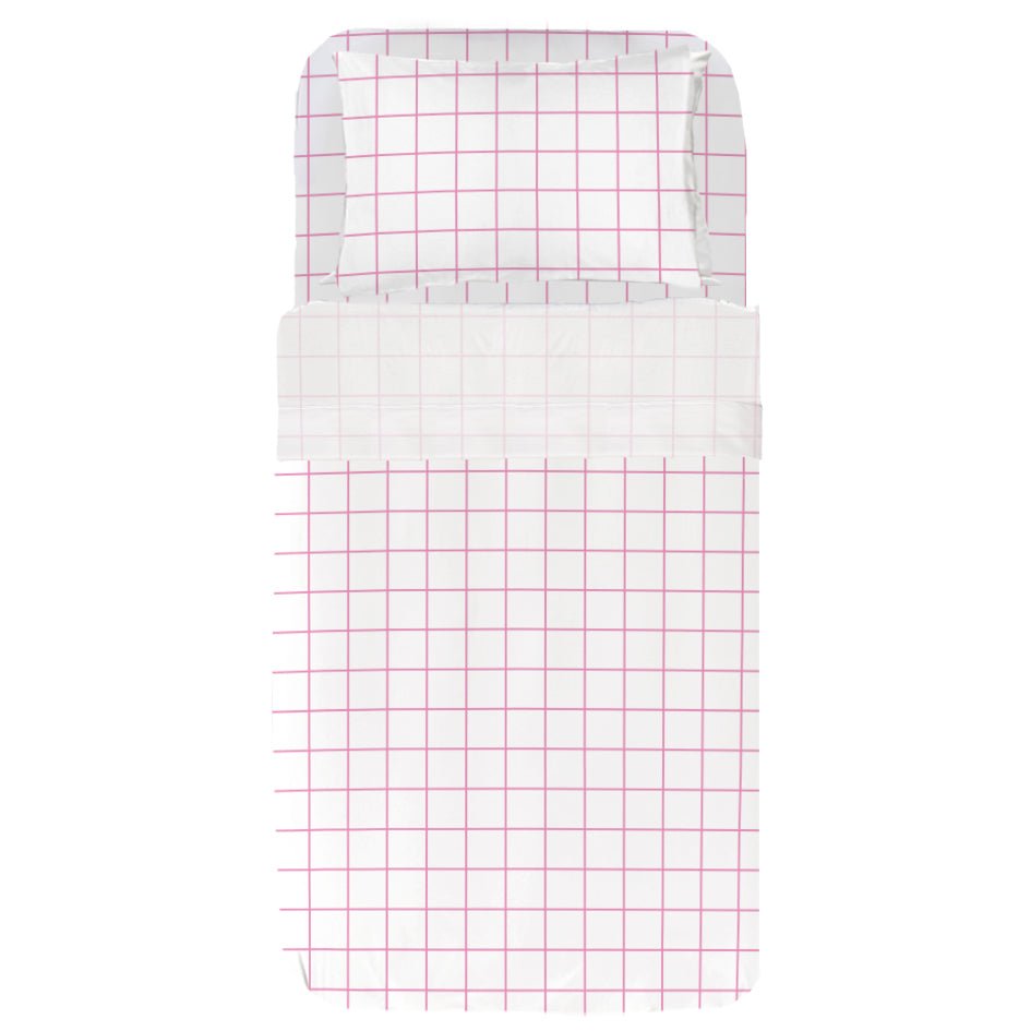 Juego Sábanas Infantil Estampado Cuadro Rosa - sokios-JUEGO DE SABANAS200618S8940