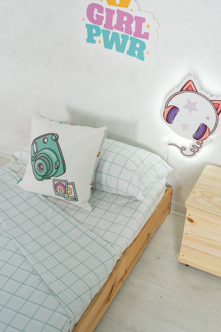 Juego Sábanas Infantil Estampado Cuadro Verde PRE-LANZAMIENTO - sokios-JUEGO DE SABANAS200618S9069