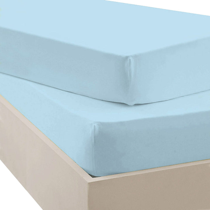Pack sábanas Bajeras Infantiles Algodón Percal de 200 hilos Azul Cielo - sokios-SABANA BAJERA200618S4855