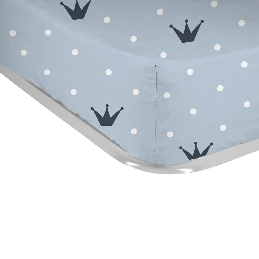 Sábana bajera Estampada Infantil Coronas Azul - sokios-SABANA BAJERA200618S6496