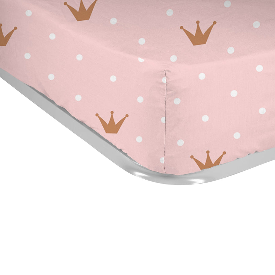 Sábana bajera Estampada Infantil Coronas Rosa - sokios-SABANA BAJERA200618S6490