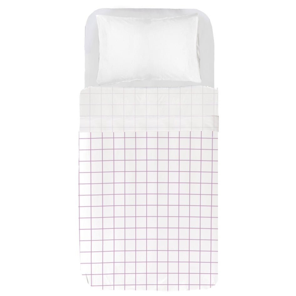 Sábana encimera Estampada Infantil Cuadro Malva - sokios-SABANA ENCIMERA200618S8995