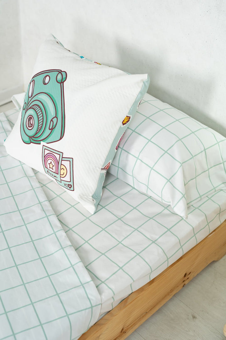 Sábana encimera Estampada Infantil Cuadro Verde - sokios-SABANA ENCIMERA200618S9921