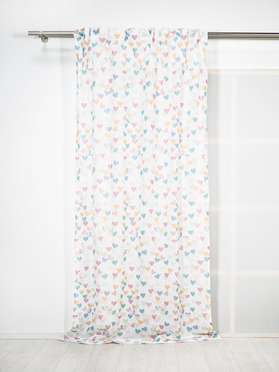 Visillo translúcido Corazones con motivo infantil - sokios-CORTINA200618S7436