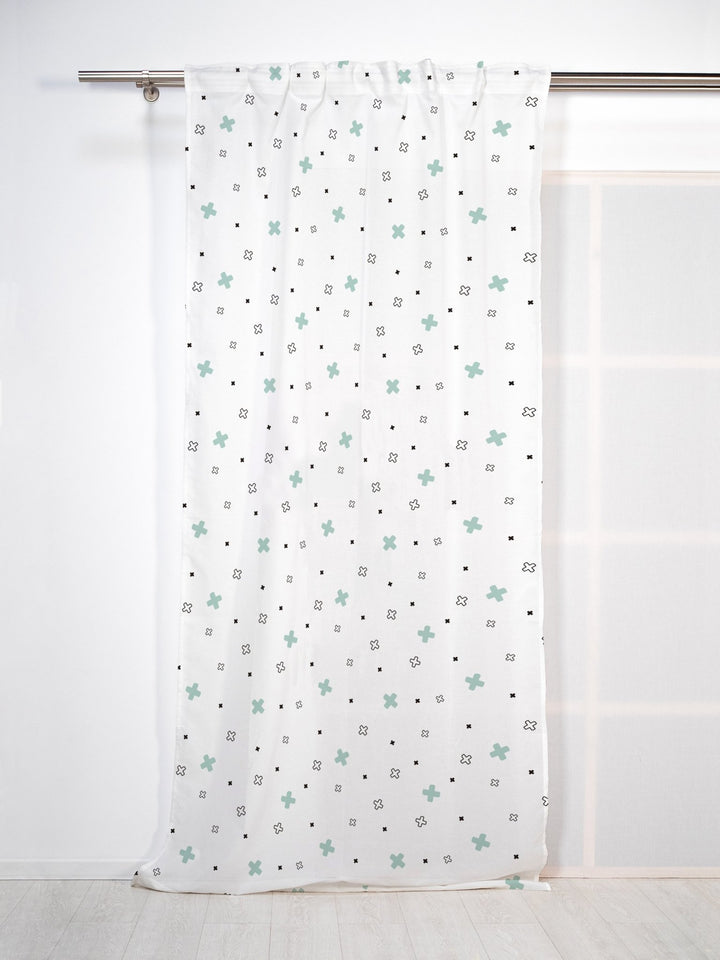 Visillo translúcido Play Menta con motivo juvenil - sokios-CORTINA200618S8935