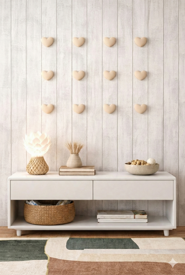 Corazones decorativos 3D modulares – Piezas individuales para crear murales