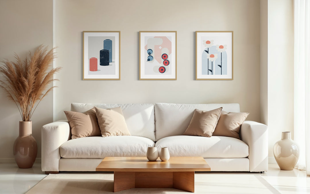 Conjunto de 3 Cuadros Decorativos Geométricos