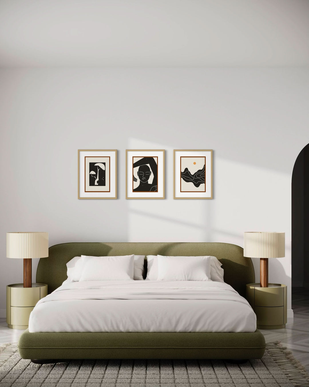 Conjunto de 3 Cuadros Decorativos Atardecer