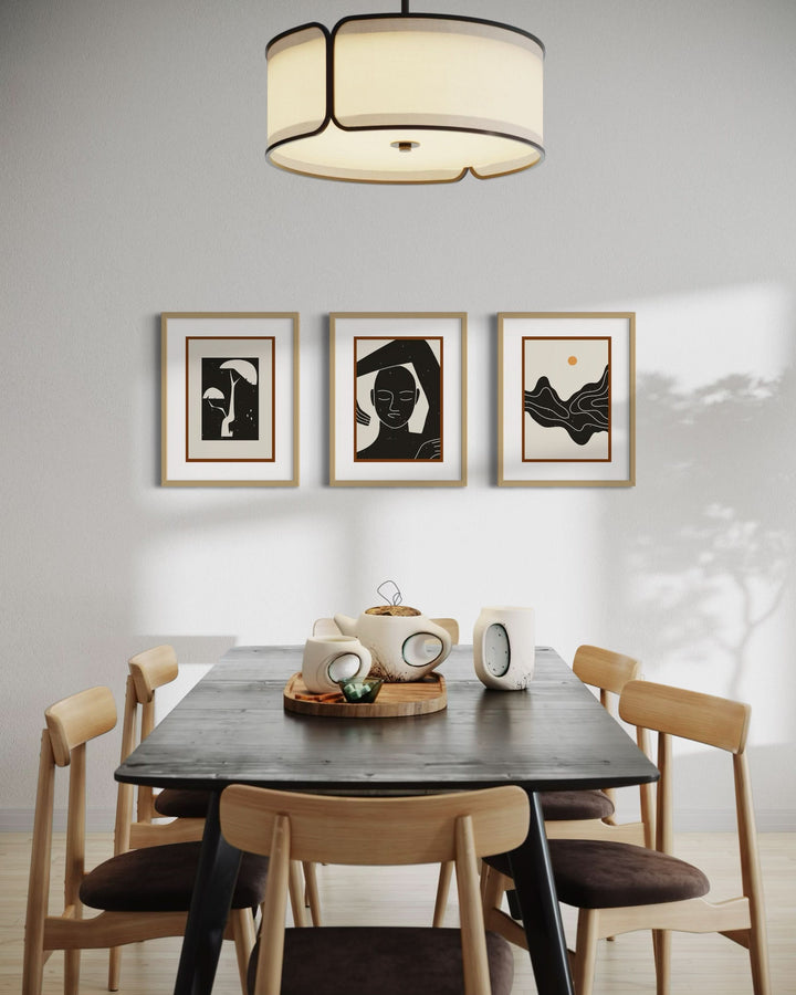 Conjunto de 3 Cuadros Decorativos Atardecer