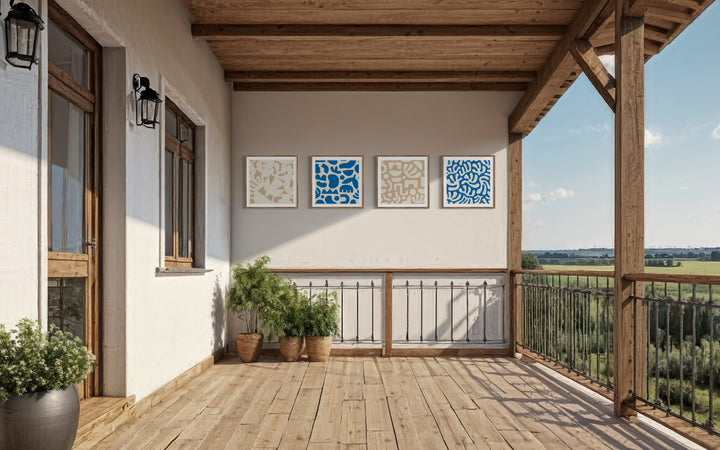 Conjunto de 4 Cuadros Decorativos Échos Abstraits