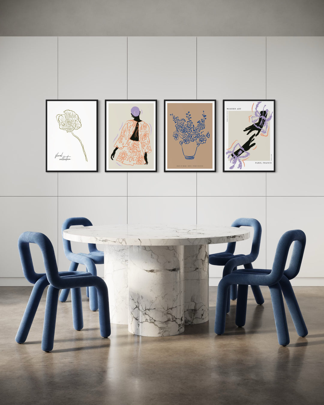Cuadro Decorativo Fleur contorno