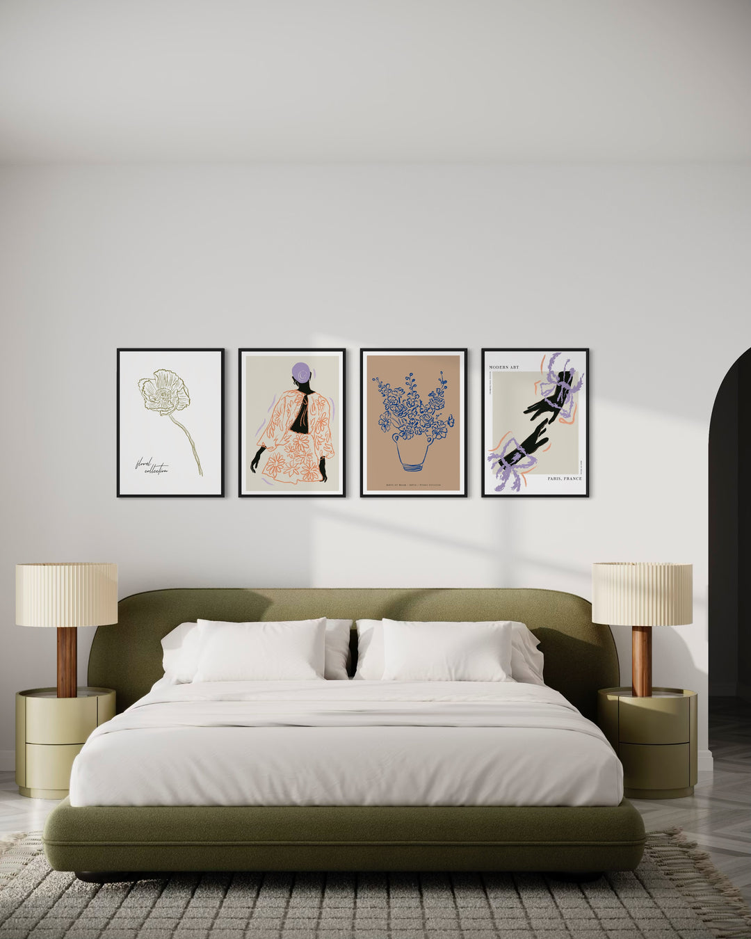 Conjunto de 3 Cuadros Decorativos Silhouette Délicatesse