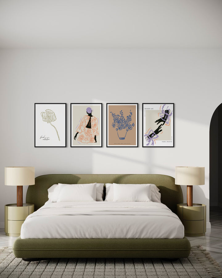 Conjunto de 3 Cuadros Decorativos Silhouette Délicatesse