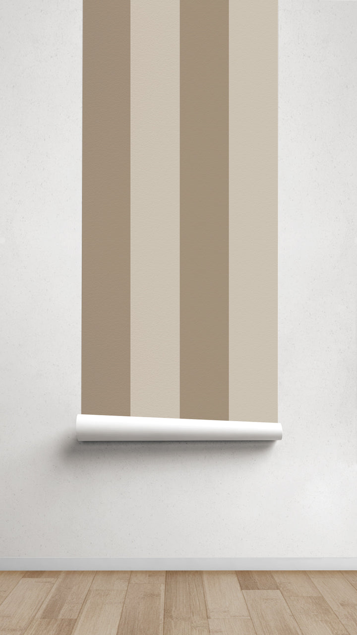 Papel pintado Texturizado Rayas M Caramelo Beige