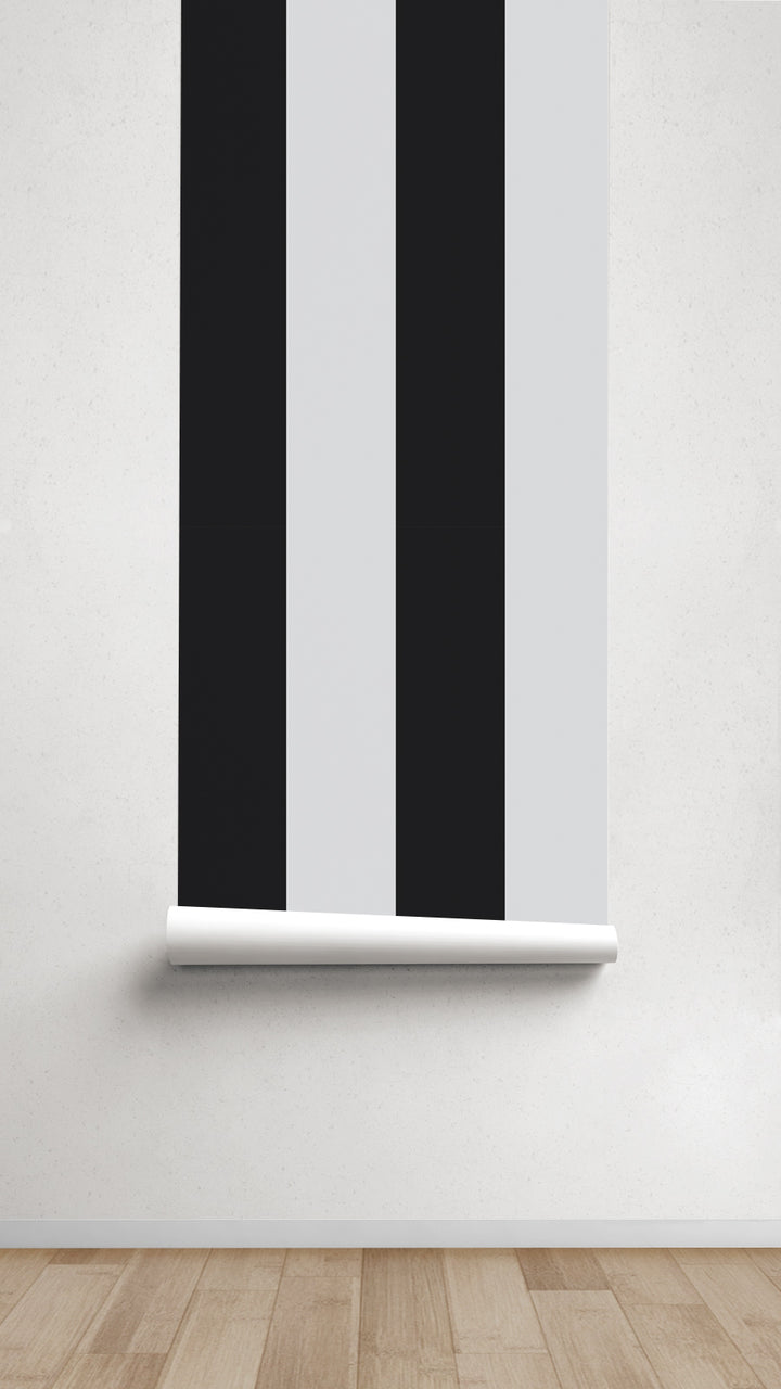 Papel pintado Texturizado Rayas M Negro Gris