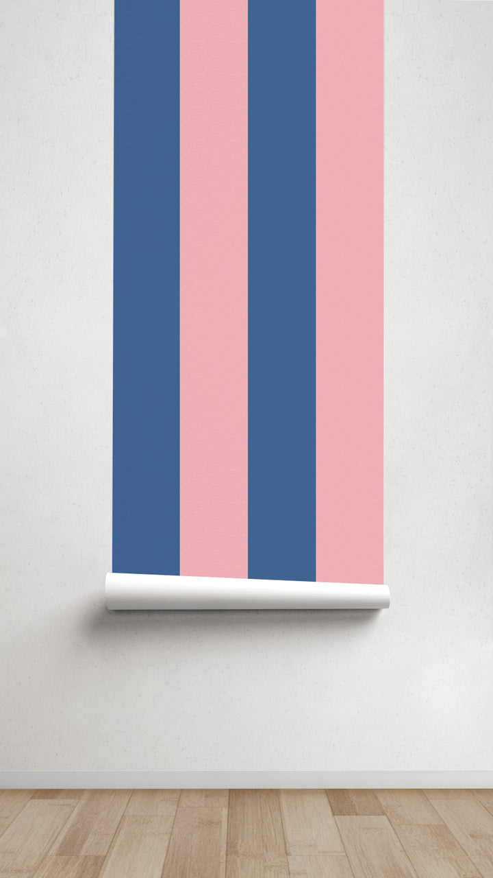Papel pintado Texturizado Rayas M Rosa Azul