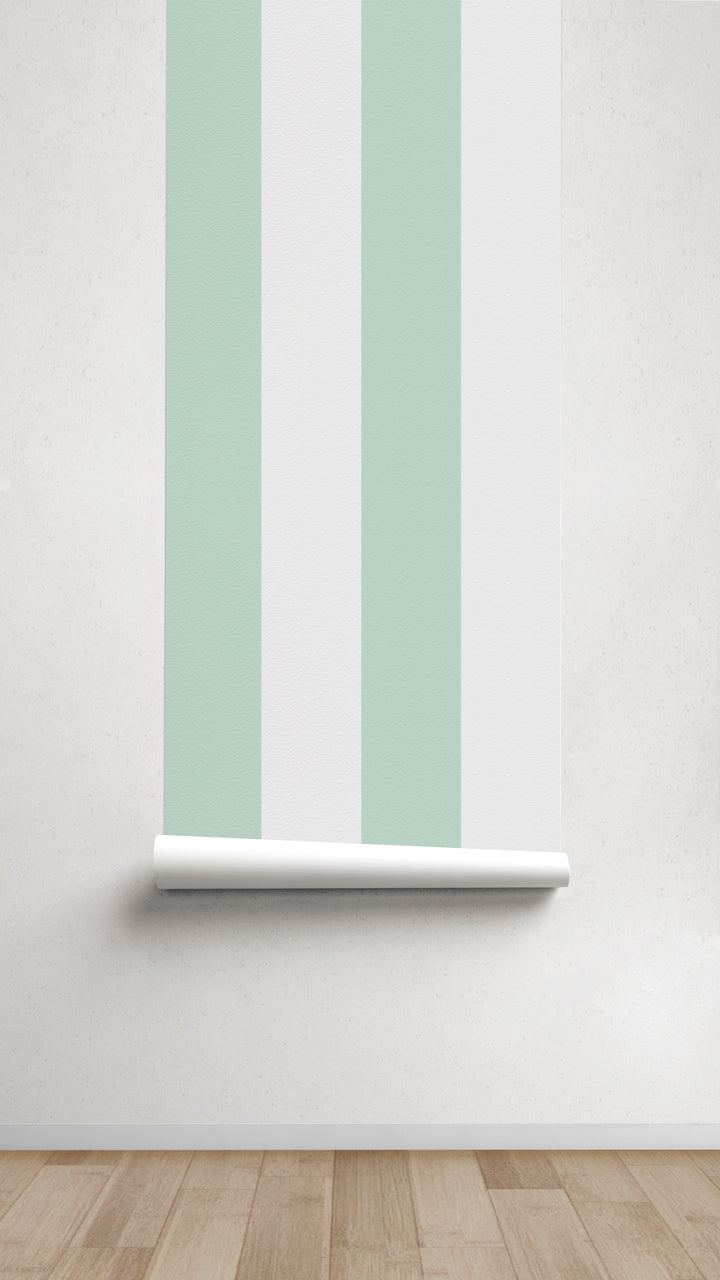 Papel pintado Texturizado Rayas M Verde Agua Piedra