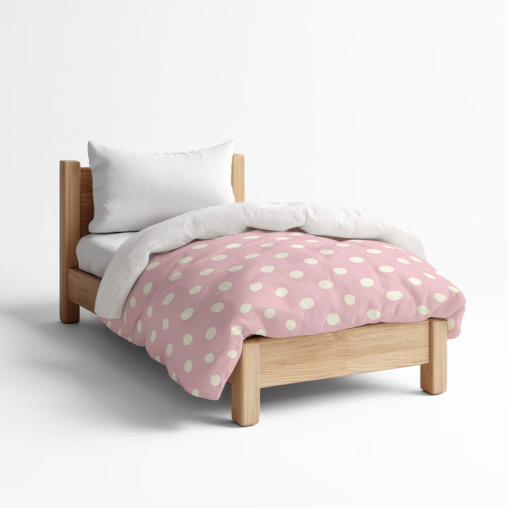 Funda nórdica Infantil Lunares Irregulares Crema Rosado S