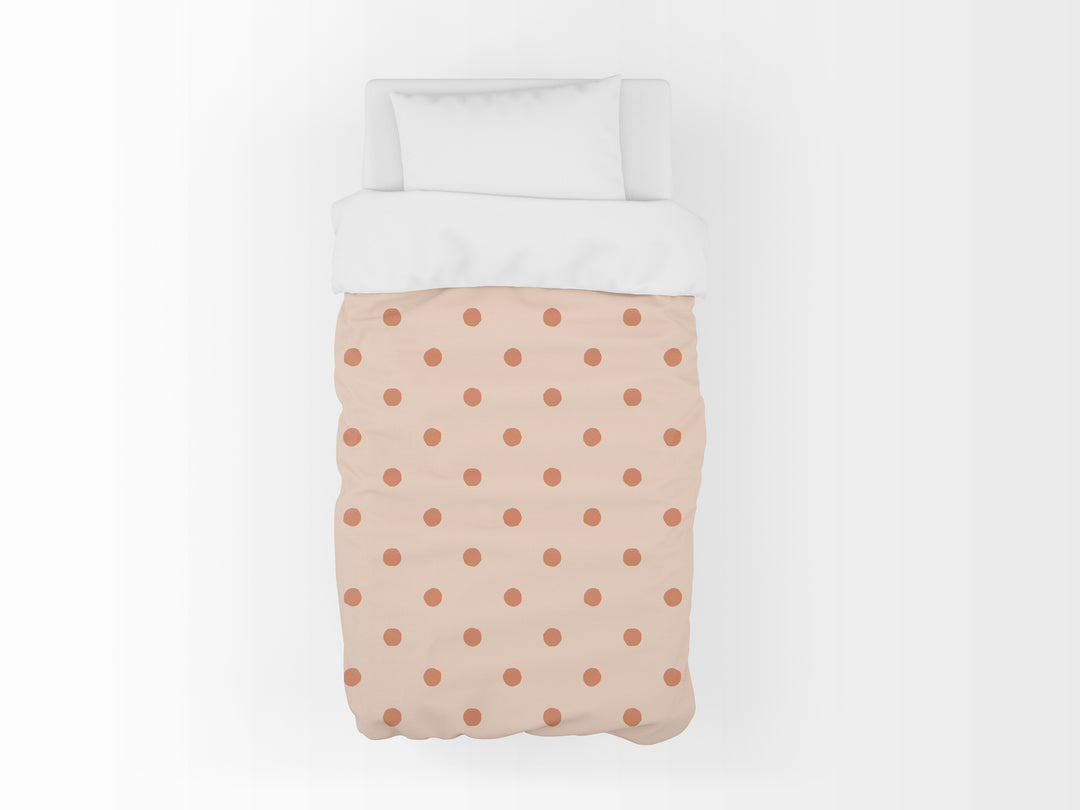 Funda nórdica Infantil Lunares Irregulares Naranja Rosado M