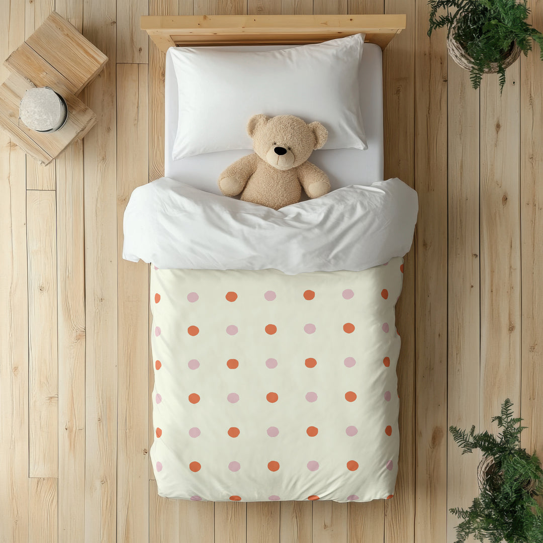 Funda nórdica Infantil Puntos Irregulares Beige Rosa Naranja M
