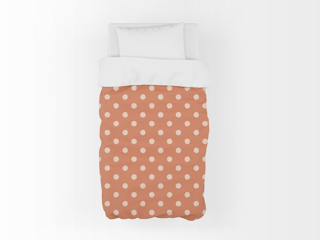 Funda nórdica Infantil Topos Irregulares Naranja Rosa M