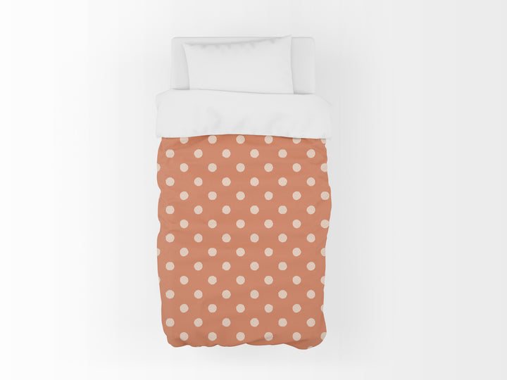 Funda nórdica Infantil Topos Irregulares Naranja Rosa M